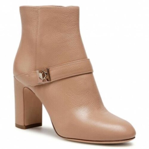 NEW KATE SPADE Thatcher Twistlock Mini Pebble Leather Ankle Boot Bootie SIZE 5 - Picture 1 of 7